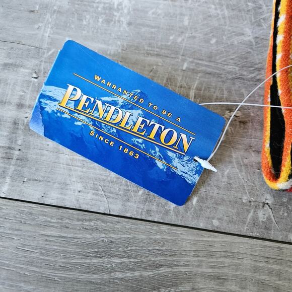 Pendleton Jewelry Roll Bright Red Wool Cotton Blend Southwest Design Vintage NOS - Picture 4 of 10